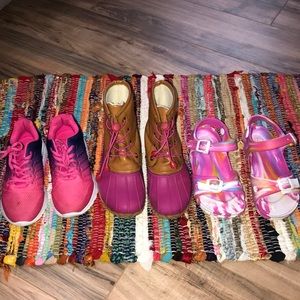 3 pairs of girls size 2 shoes